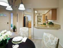 Patio home dining room and kitchen