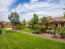 Community outdoor area with a Gazebo and bench