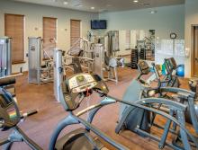 Village Center's fully-equipped  workout room.