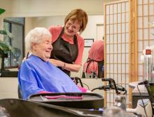 Resident at the beauty salon