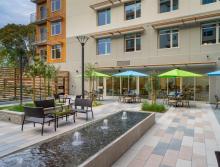 The Trousdale outdoor patio area