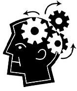 icon of a man's head with gears - to reflect strengthening your brain through brain gymnasium