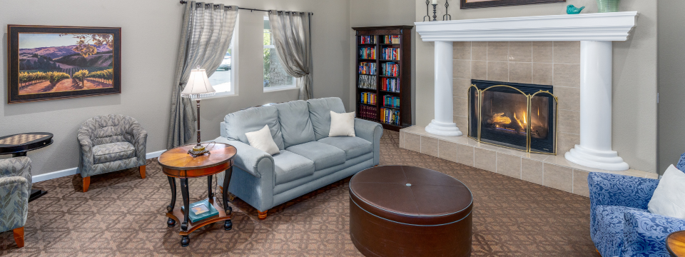 Eskaton Granite Bay fireside room
