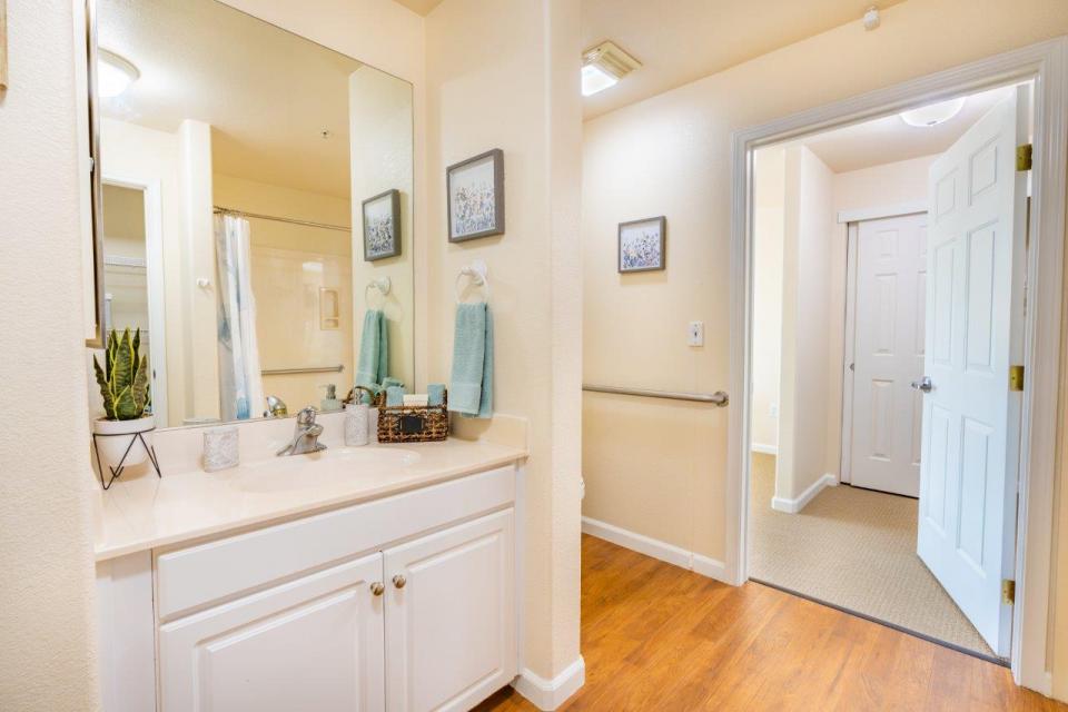Eskaton Lodge Granite Bay apartment bathroom vanity