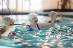 Women enjoying aqua exercises