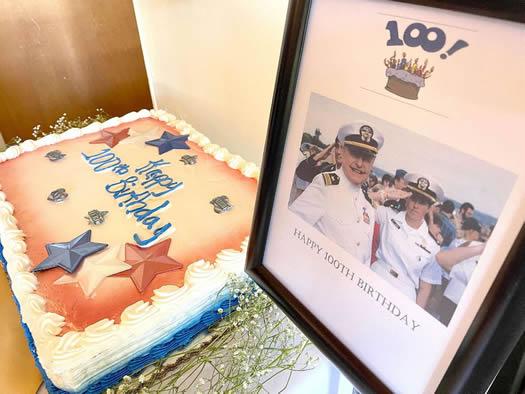  Lou Conter’s 100th birthday cake. Photo: Elias Funez
