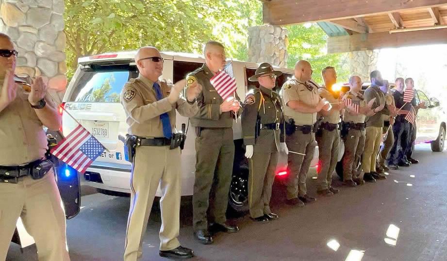 Lou Conter was greeted with a soldier’s welcome Sunday at the Alta Sierra Country Club.