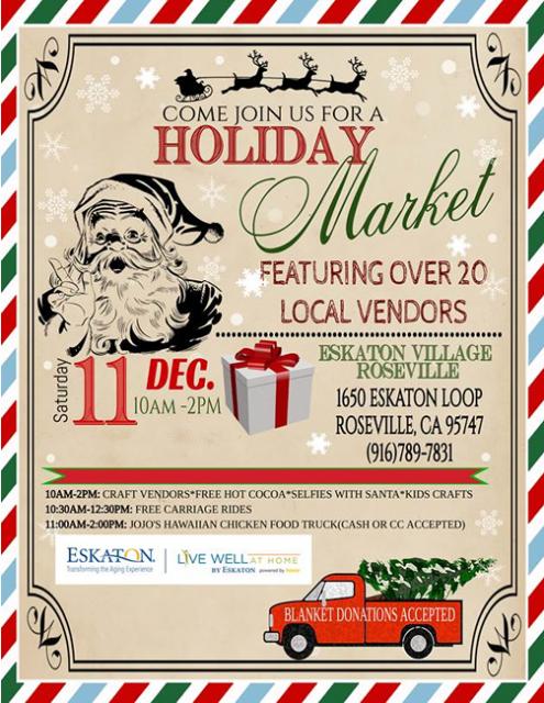 Come Join us for a Holiday Market featuring over 20 local vendors.