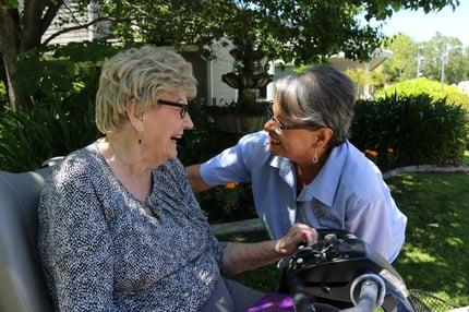 Chaplin Talking to Resident