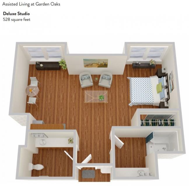 Garden Oaks: Deluxe Studio - Assisted Living