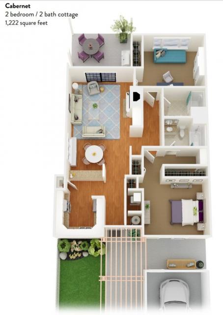 The Cabernet (2 bedroom / 2 bath cottage )