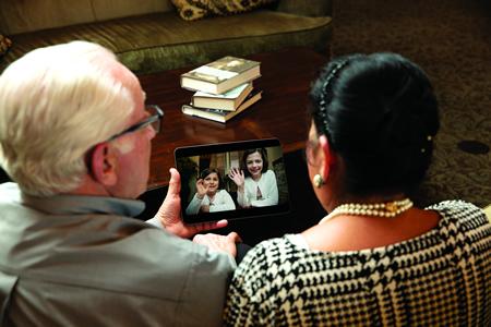 Grandparents face timing with their granddaughters