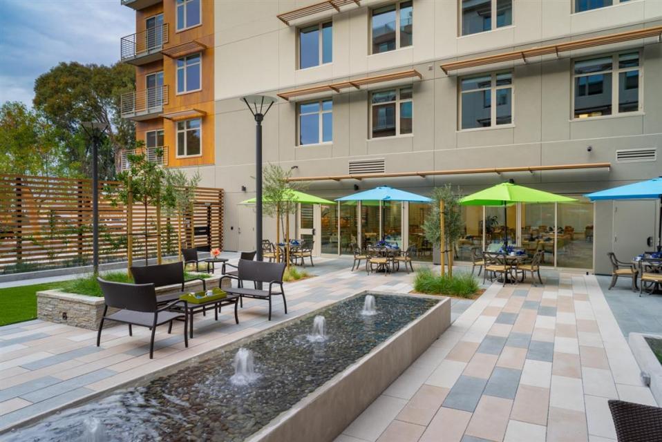 The Trousdale outdoor patio area
