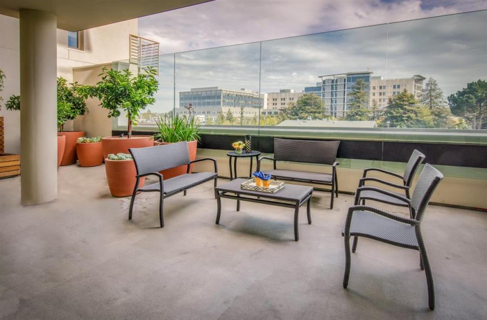 The Trousdale's upper level outside patio area