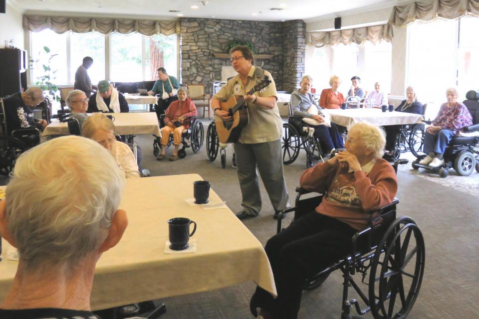Residents enjoying live music at an event