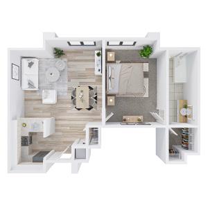 Juniper 1 Bedroom, 1 Bathroom 781 sq. ft.