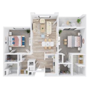 Maple 2 Bedrooms, 2 Bathrooms 1,014 sq. ft.