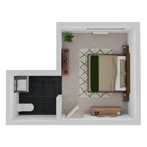Memory Care Apartment Floor Plan: Willow Spring, Studio, 218 sq. ft.