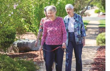 Three women take a walk