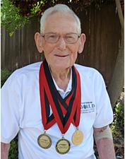 Resident Benjamin a gold medalist in the Huntsman World Senior Games’ 5 kilometer road race for men ages 95-99.