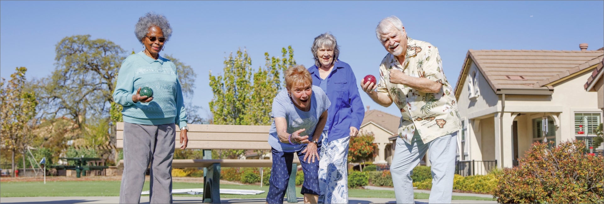 Group Playing Bocce